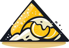 Orange Wave in Triangle Frame vector
