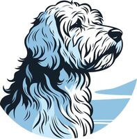 A Drawing of a Dog with White Fur vector