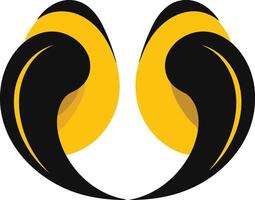 Abstract Design with Yellow and Black Shapes vector