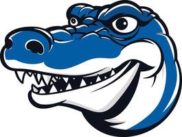 Smiling Alligator Mascot with Blue and White Color vector