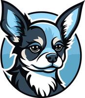 Chihuahua Portrait with a Blue Background vector