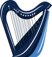 Blue Harp with Strings vector