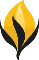 Abstract Flame Design with Yellow and Black vector