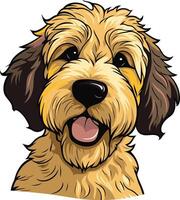Smiling Dog with Brown Ears vector