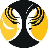 Abstract Circular Design with Black and Yellow vector