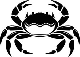 Simple black and white illustration of a crab, perfect for use as a logo, mascot, or design element vector