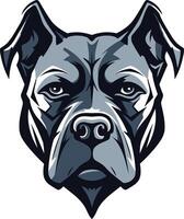 Powerful and fierce, this illustration of a bulldog's face is perfect for logos, t shirts, or any design requiring a strong and masculine aesthetic vector