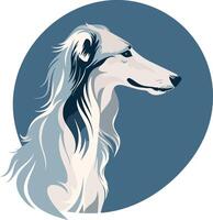 Elegant Greyhound with Blue Background vector