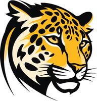 A fierce and stylized leopard head design, perfect for branding, sports teams, and apparel vector