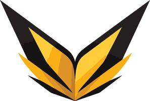 Bold and dynamic abstract logo design featuring a v shape with yellow and black color scheme vector