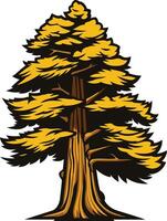 A bold, stylized illustration of a tall evergreen tree, perfect for branding, design projects, and nature themed visuals vector