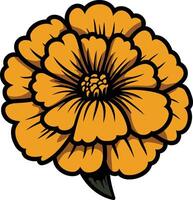 A vibrant, cartoon style marigold flower, perfect for adding a touch of cheerful nature to your designs vector