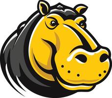 Smiling Cartoon Hippopotamus Mascot vector
