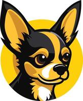 Cartoon Illustration of a Black and Tan Chihuahua vector