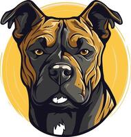 Portrait of a Brindle Pit Bull Terrier vector