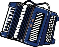 Blue Accordion with White Keys and Buttons vector
