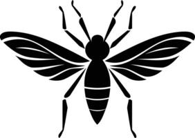 A simple, stylish silhouette of a bee, perfect for branding, logos, or design projects vector