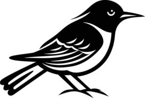 A simple, bold silhouette of a bird with detailed wing feathers, perfect for logos, branding, and nature themed designs vector