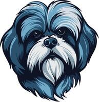 A bold and expressive illustration of a shih tzu dog, perfect for pet related products, designs, and social media vector