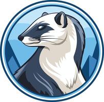 A bold and striking logo featuring a fierce weasel or ferret in a circular frame, perfect for a brand seeking a unique and powerful identity vector
