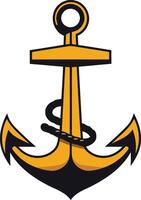 A simple and bold illustration of an anchor, perfect for nautical themes, maritime logos, and branding vector
