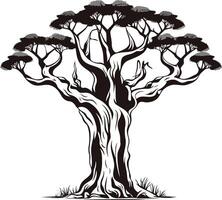 Silhouette of an Ancient Tree vector