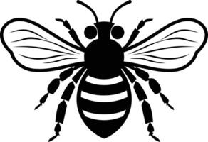 Simple yet elegant black and white bee illustration perfect for logos, branding, and design projects vector