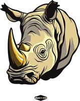 A powerful and detailed illustration of a rhinoceros head, perfect for branding, logos, and designs needing a strong and unique animal image vector