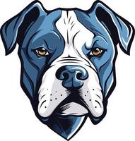 A fierce and powerful bulldog head, rendered in blue and white, perfect for logos, branding, and graphic design projects vector