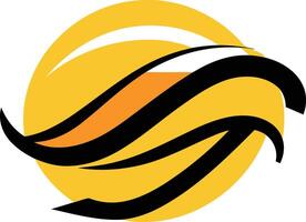 A modern and abstract logo design featuring a stylized sun with flowing lines, perfect for a brand focused on energy, growth, or nature vector