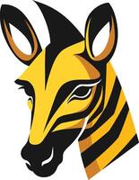 Striped Portrait of a Zebra vector