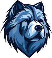 Blue Chow Chow Mascot Illustration vector