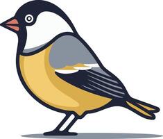 A friendly, cartoon style blue tit bird, perfect for adding a touch of nature to your designs vector