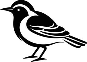 Simple black and white element illustration of a bird in profile vector