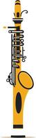 Simple and stylish yellow saxophone icon, perfect for music related designs vector