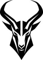 A powerful and abstract black and white logo featuring the head of a goat vector