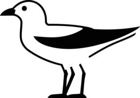 Simple black and white illustration of a seagull in profile, perfect for use in educational materials, designs, or branding vector