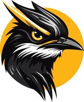 Fierce and dynamic, this element illustration of a bird's head with sharp eyes and a pointed beak is perfect for branding or mascot design vector
