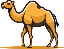 A friendly camel with a simple, cartoon style design vector
