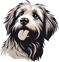Portrait of a Happy Dog with a Tongue Out vector