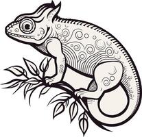 Chameleon with Intricate Pattern vector