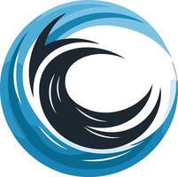 Abstract logo design featuring a blue wave shape and a dark blue wave crest, creating a dynamic and modern aesthetic vector