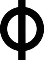 Bold, black phi symbol vector