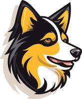 A friendly cartoon illustration of a dog's head, perfect for logos, branding, or pet related designs vector