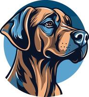 A powerful and expressive illustration of a rottweiler's head, showcasing its strong features and intelligent gaze vector