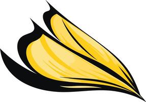 abstract yellow wing design, perfect for branding, sports teams, or creative projects vector