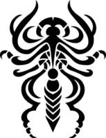 Abstract Scorpion Design in Black and White vector