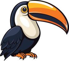 Cartoon Toucan with a Big Orange Beak vector