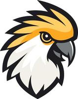Cockatoo Mascot Design with Yellow and White Feathers vector