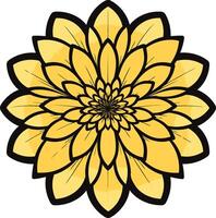 A vibrant yellow flower with a mesmerizing, spiraling pattern vector